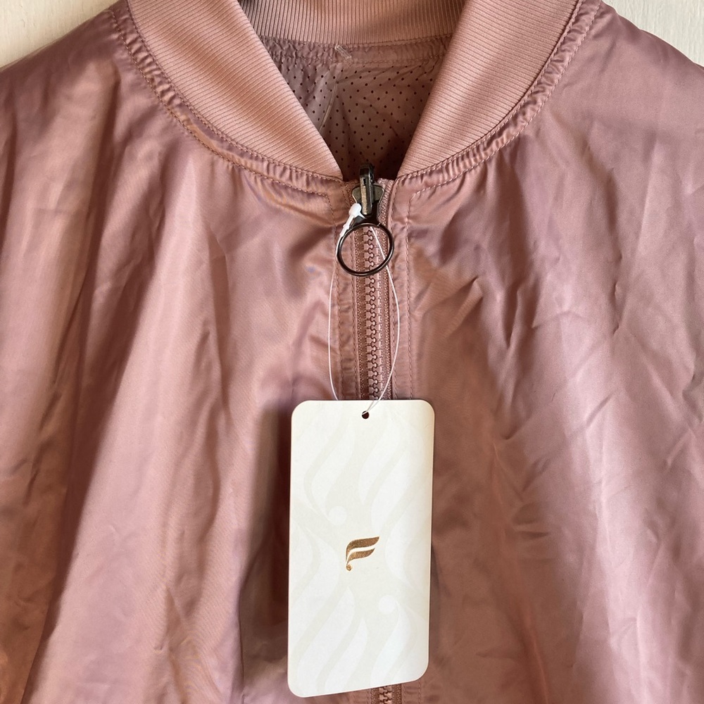 Fabletics Reversible EVA Bomber Jacket Blush Pink… - image 4
